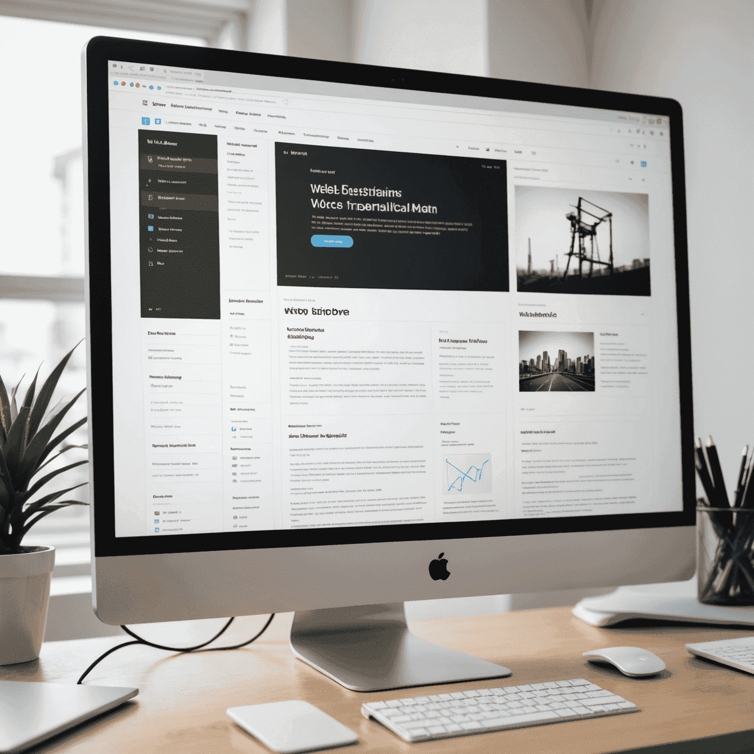 Imagen representativa de diseño web con wireframes, código HTML y CSS en un monitor de computadora